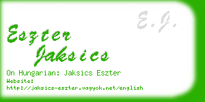 eszter jaksics business card